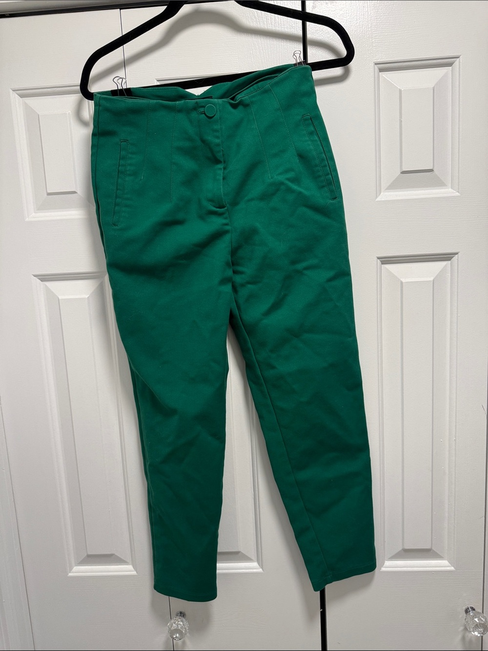 Green Ankle-Length Women's Pants